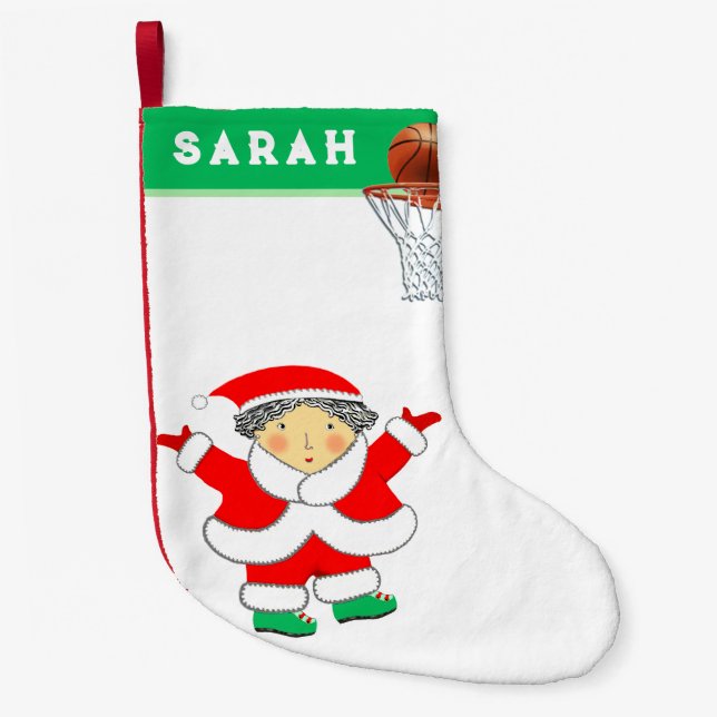 Basketball Small Christmas Stocking (Front)