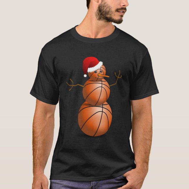 Basketball Snow Winter T-Shirt (Front)