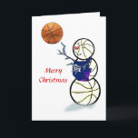 Basketball Snowman Christmas Cards<br><div class="desc">Merry Christmas and Hoopy Holidays! Cool cards for basketball fans.</div>