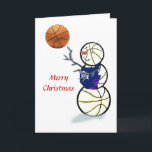 Basketball Snowman Christmas Cards<br><div class="desc">Merry Christmas and Hoopy Holidays! Cool cards for basketball fans.</div>