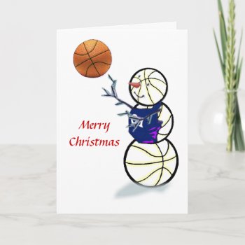 Basketball Snowman Christmas Cards by TheSportofIt at Zazzle