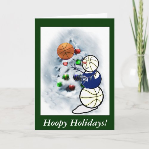Basketball Snowman Christmas Holiday Card