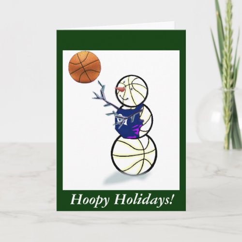 Basketball Snowman Christmas Holiday Card