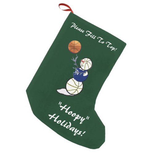 Basketball Snowman Christmas Small Christmas Stocking