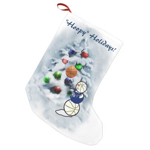 Basketball Snowman Christmas Small Christmas Stocking