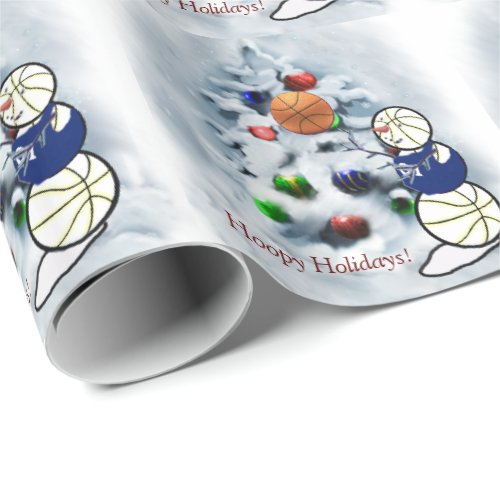 Basketball Snowman Christmas Wrapping Paper