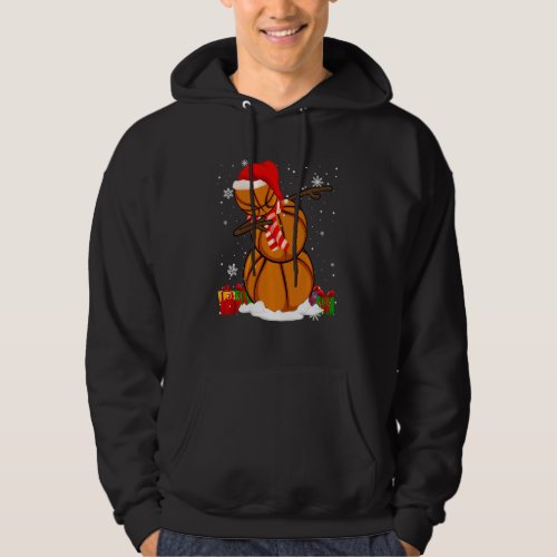 Basketball Snowman Pajama Face Santa Hat Dabbing M Hoodie