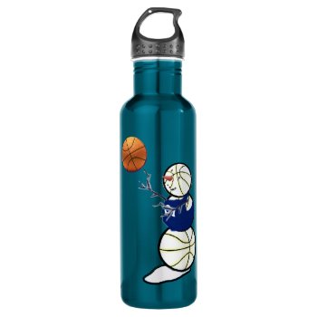Basketball Snowman Water Bottle by TheSportofIt at Zazzle