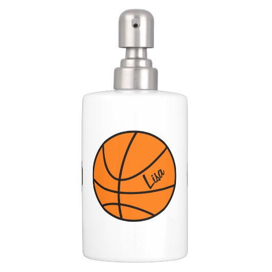 Basketball Soap Dispenser And Toothbrush Holder (Front)