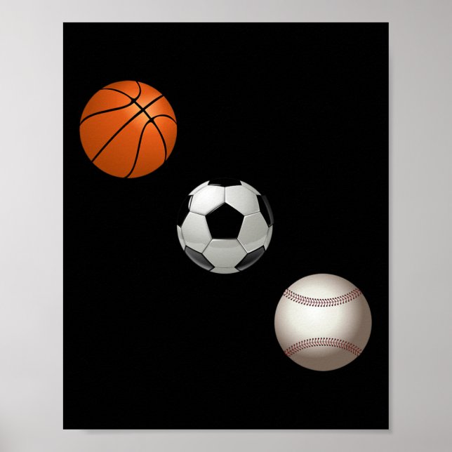 Basketball Soccer And Baseball Are My Favorite Spo Poster (Front)