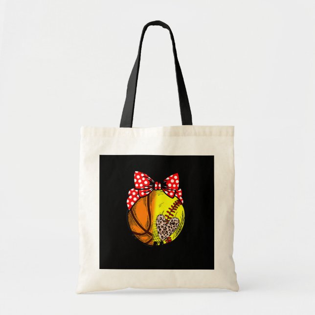 Basketball Softball Busy Raising Ballers Mother's Tote Bag (Front)