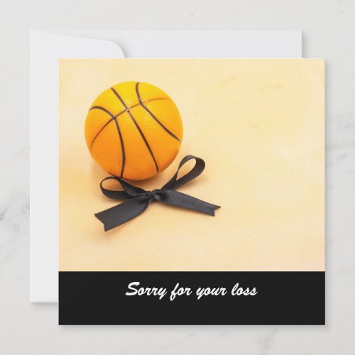 Basketball sorry for your loss with black ribbon card