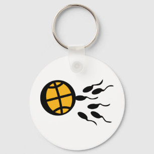 basketball sperm icon keychain