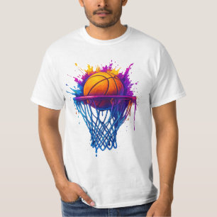 Basketball Splash Art – Vibrant Sports Design T-Shirt