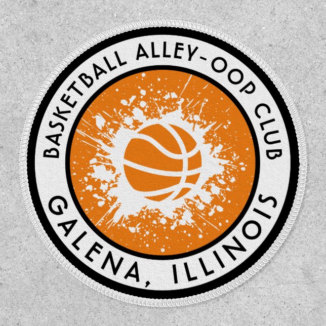 BASKETBALL splatz club patch with location (Front)