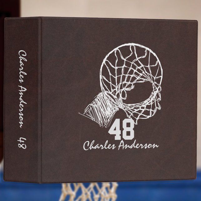 Basketball Sport Album Brown Faux Leather Series 3 Ring Binder (Creator Uploaded)