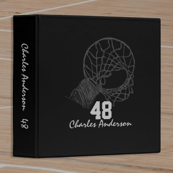 Basketball Sport Album Dark Series Edition 3 Ring Binder by 3Cattails at Zazzle