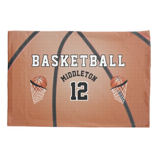 Basketball Sport Ball Design Pillow Case (Back)