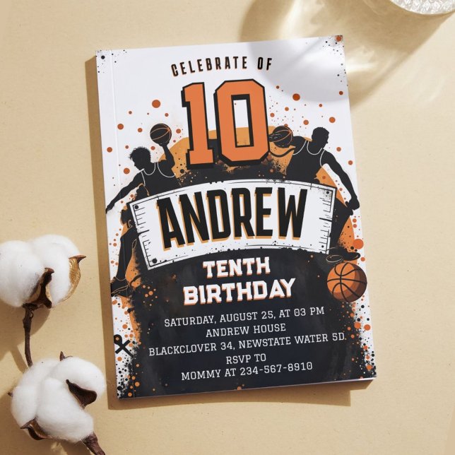 Basketball Sport Birthday Party Invitation (Basketball Sport Birthday Party Invitation )