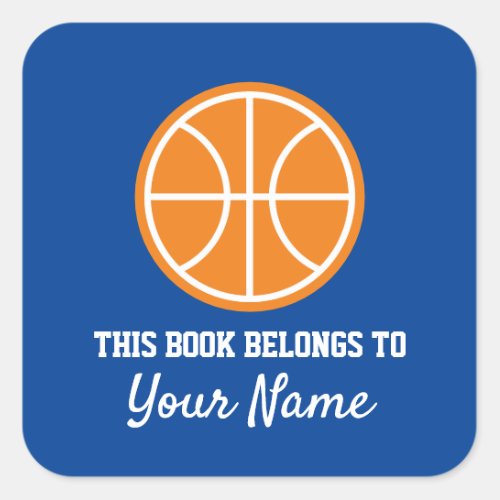 Basketball sport bookplate sticker for school book