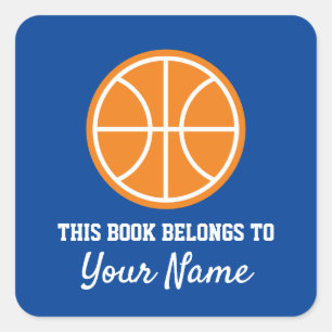 Basketball sport bookplate sticker for school book