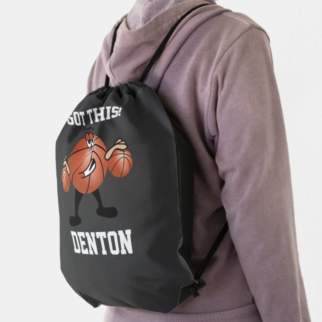 Basketball Sport Character  Drawstring Bag (Insitu)