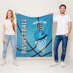Basketball 🏀 Sport Design in Baby Blue Fleece Blanket