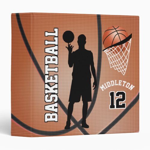 Basketball Sport   DIY Name and Number 3 Ring Binder