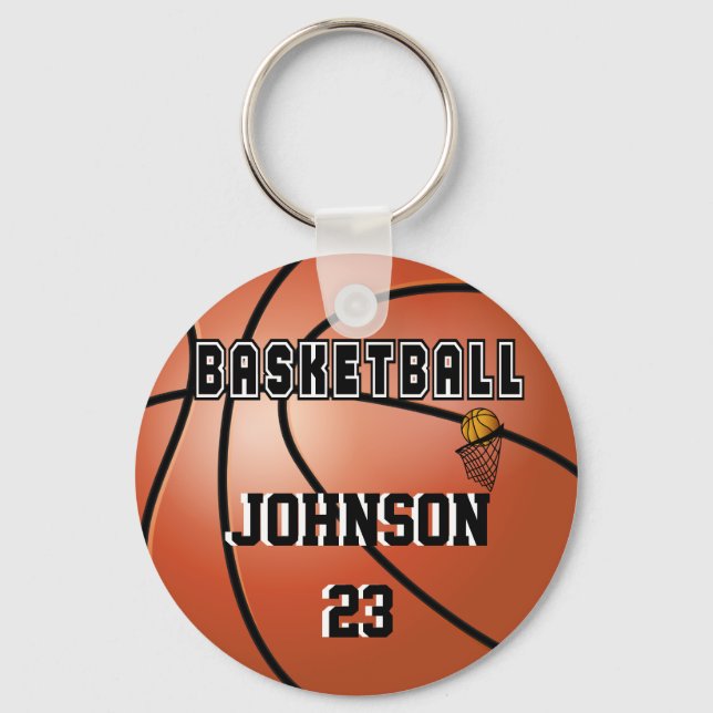 Basketball Sport | DIY Name & Number Keychain (Front)