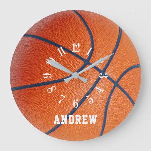 Basketball sport fans  team members Large Clock