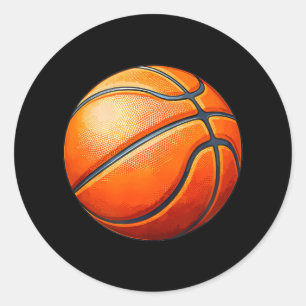 Basketball Sport Logo Classic Round Sticker