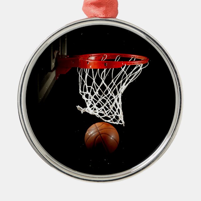 Basketball Sport Motivational Inspirational Metal Ornament (Front)