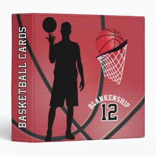 Basketball Sport Players Red 3 Ring Binder