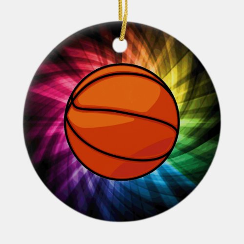 Basketball Sport rainbow Ceramic Ornament