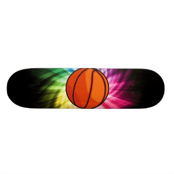 Basketball; Sport; Rainbow Skateboard Deck by SportsWare at Zazzle