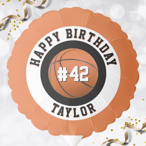 Basketball Sport Team Player Name Happy Birthday Balloon