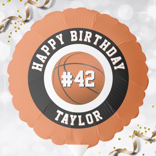 Basketball Sport Team Player Name Happy Birthday Balloon