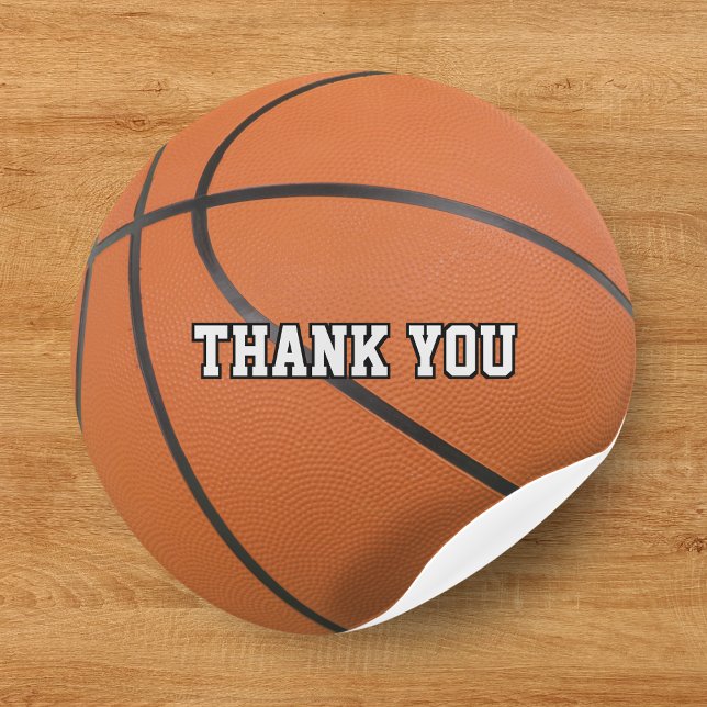 Basketball Sport Thank You Classic Round Sticker (Creator Uploaded)
