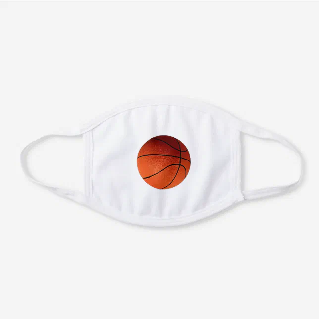 Basketball Sports Art White Cotton Face Mask | Zazzle