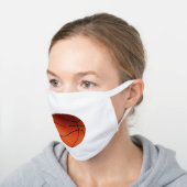 Basketball Sports Art White Cotton Face Mask (Angled)