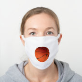 Basketball Sports Art White Cotton Face Mask (Worn)