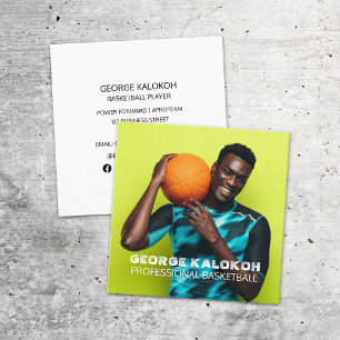 Basketball Sports Athlete Personal Trainer Coach Square Business Card