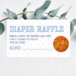 Basketball Sports Baby Shower Diaper Raffle Enclosure Card<br><div class="desc">This is a Blue Basketball Sports themed baby shower Diaper Raffle card.

Bring Diapers baby shower for boy</div>