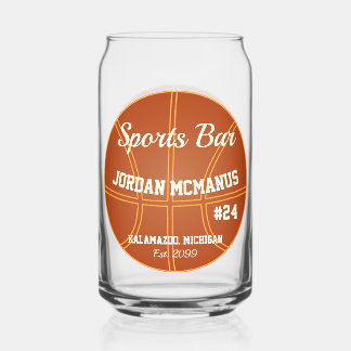 Basketball Sports Bar Beer Can Glass