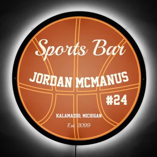 Basketball Sports Bar LED Sign (Front)
