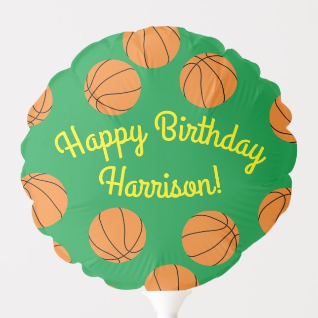 Basketball Sports Birthday Party Balloon (Front)