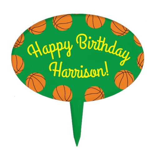 Basketball Sports Birthday Party Cake Topper