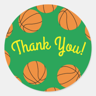 Basketball Sports Birthday Party Classic Round Sticker