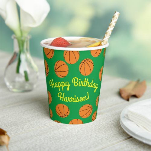 Basketball Sports Birthday Party Paper Cups