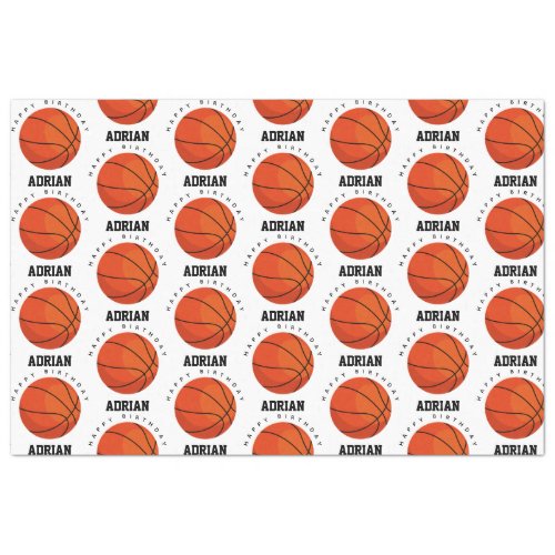 Basketball Sports Birthday Party Personalized Name Tissue Paper